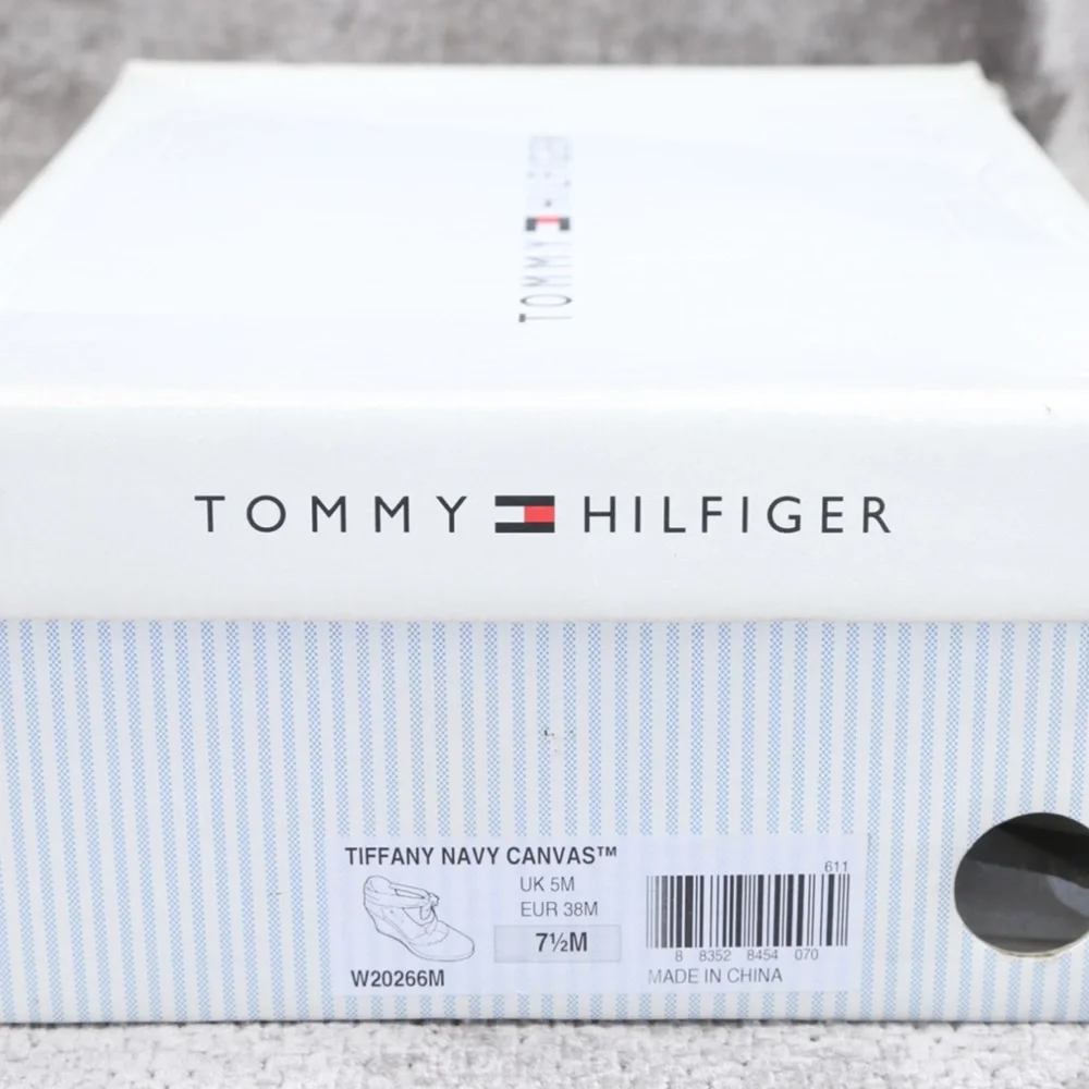 🎤🎉 Tommy Hilfiger “Tiffany” Canvas Strappy Espradille Wedge Shoes Sz 7.5 - Picture 3 of 9